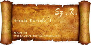 Szerb Kornél névjegykártya
