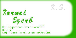 kornel szerb business card